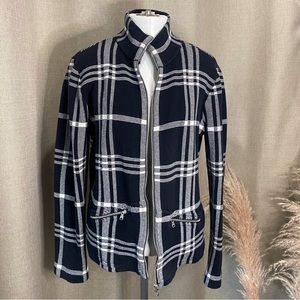 LAUREN Ralph Lauren size Medium Black Plaid Knit Jacket.